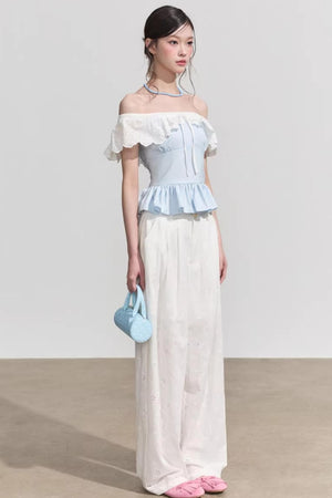 French Floral Ruffle Blouse