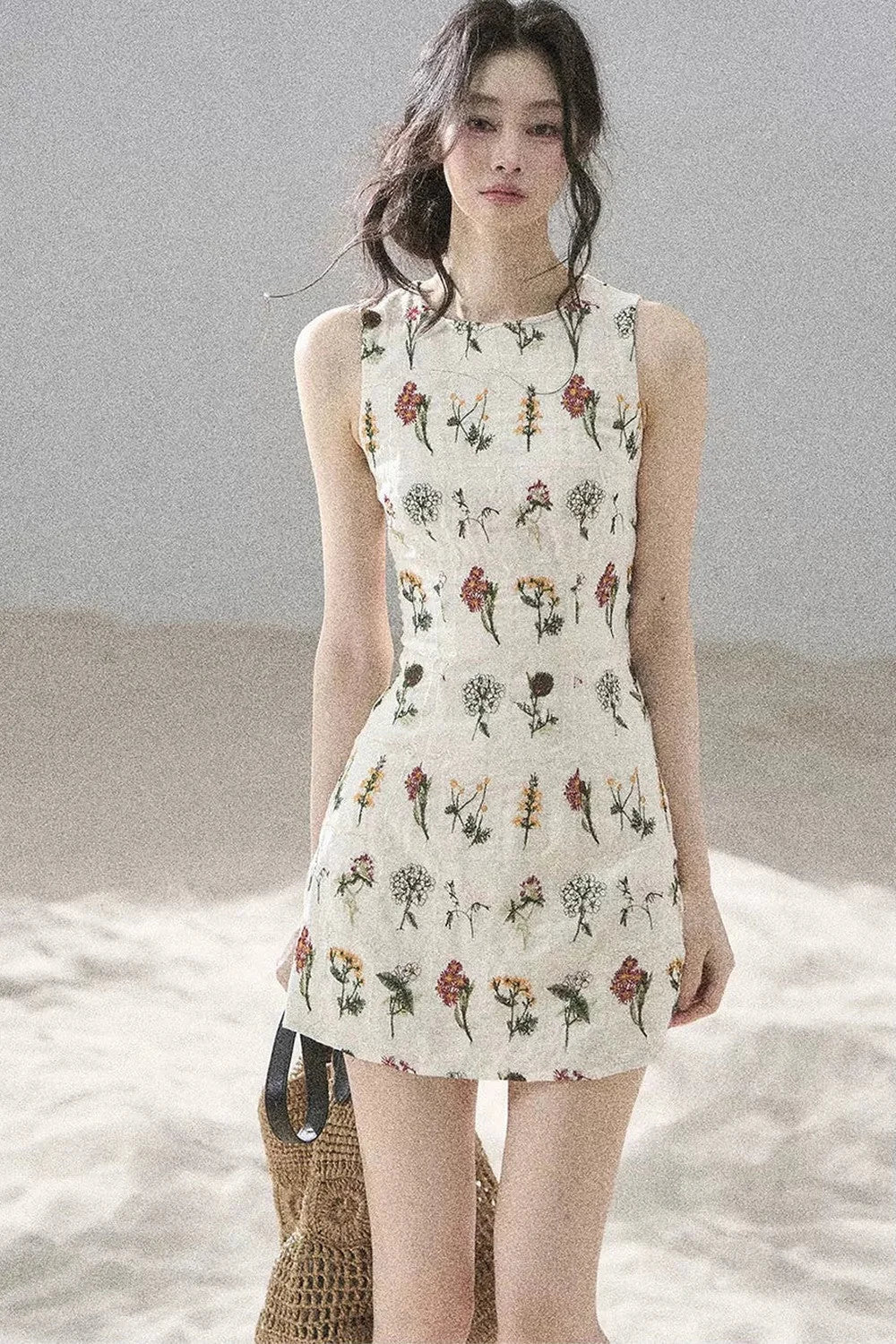 French Floral Waist Dress