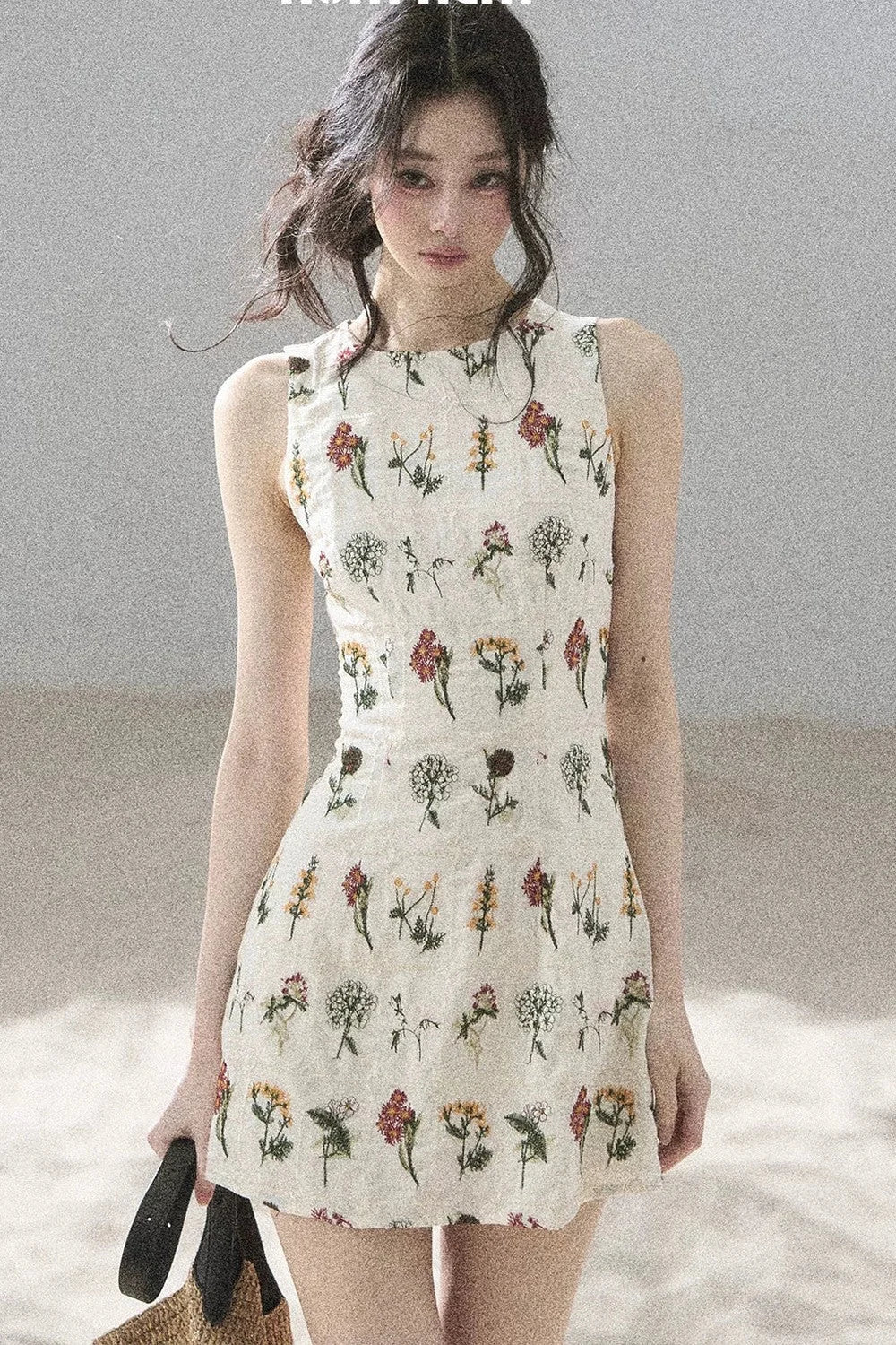 French Floral Waist Dress