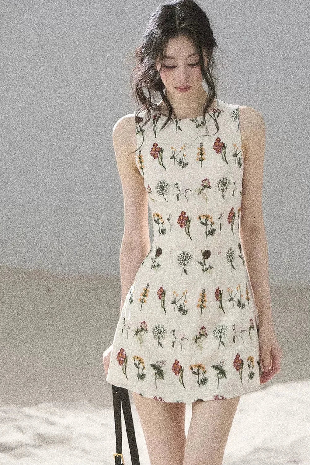 French Floral Waist Dress