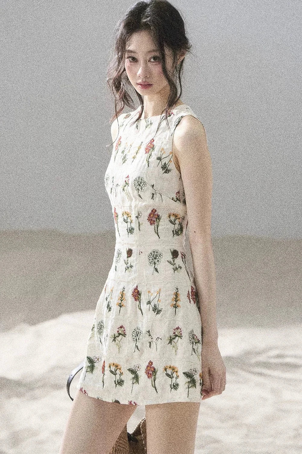 French Floral Waist Dress
