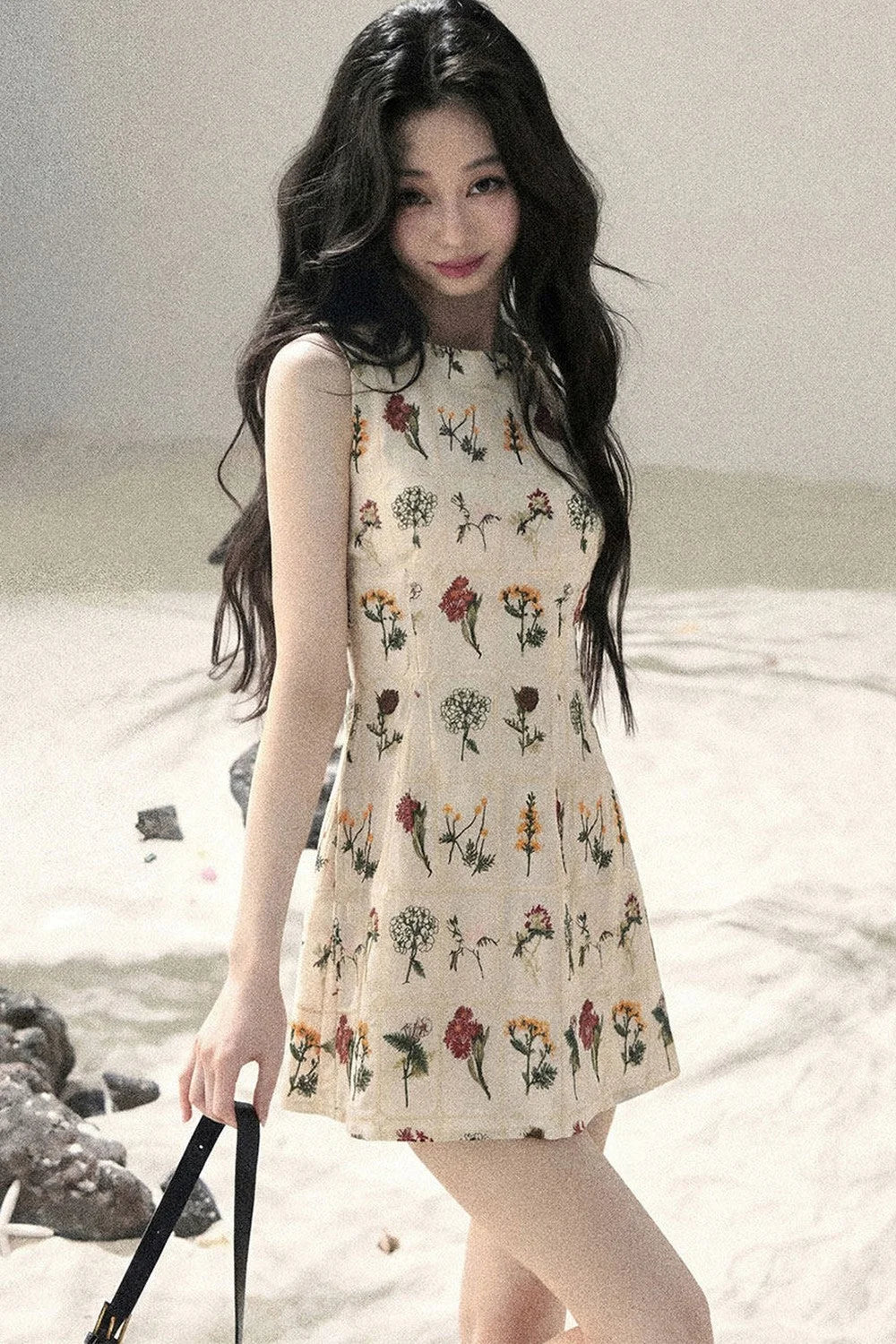 French Floral Waist Dress