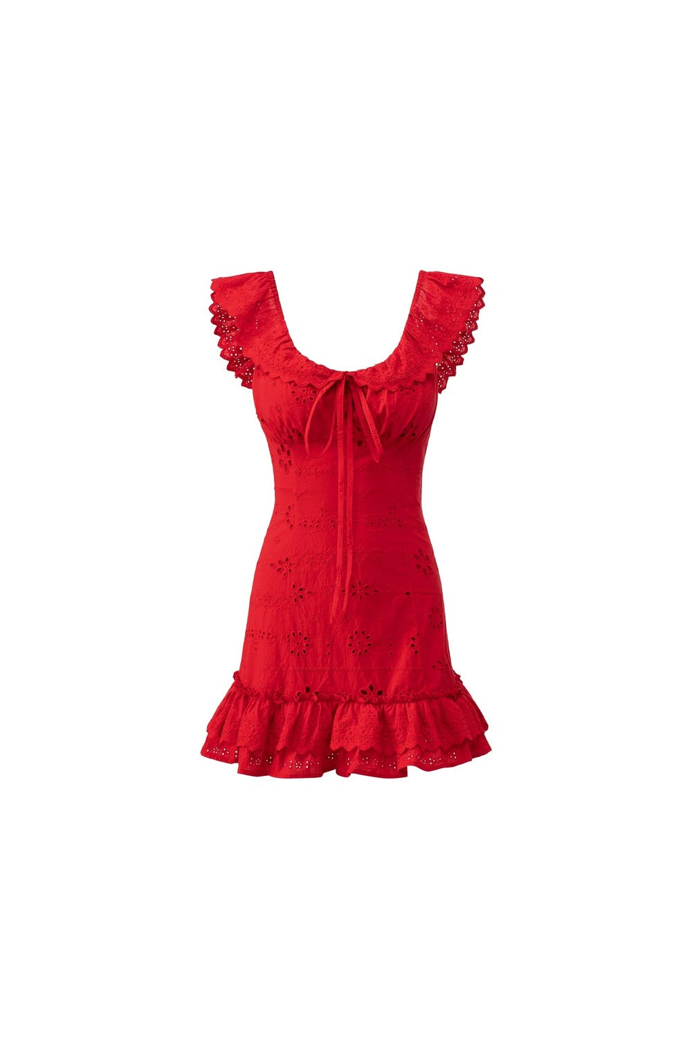 French Flutter Sleeve Ruffle Dress