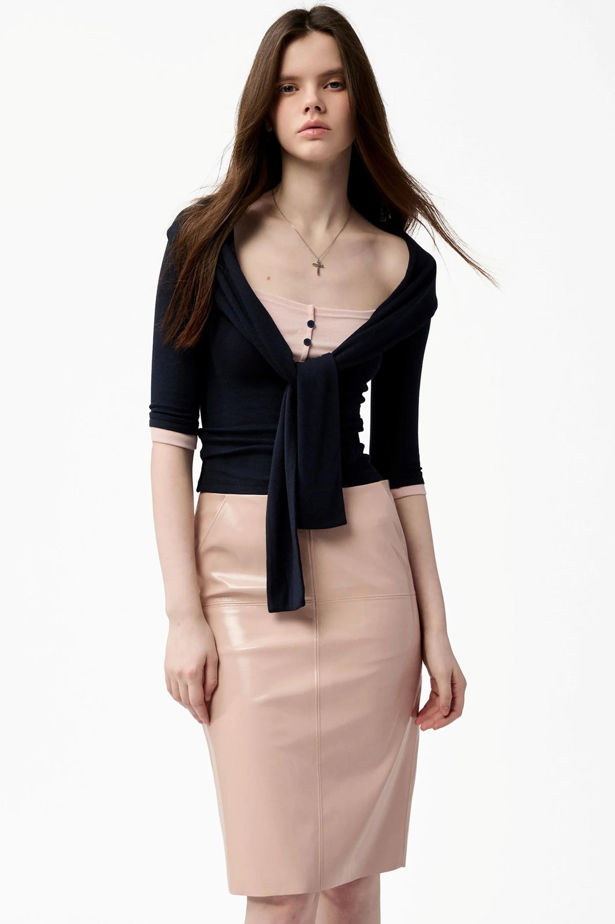 French Knot Color Block Knit Top