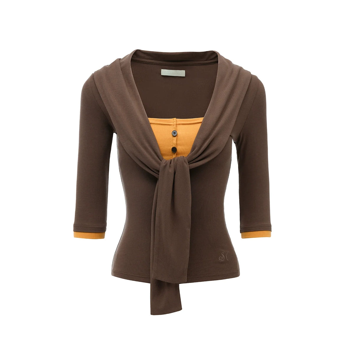 French Knot Color Block Knit Top