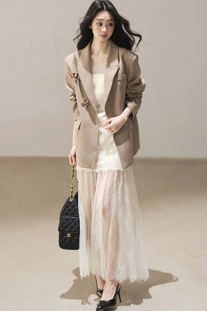 French Lace Camisole Dress and Jacket Set-Up