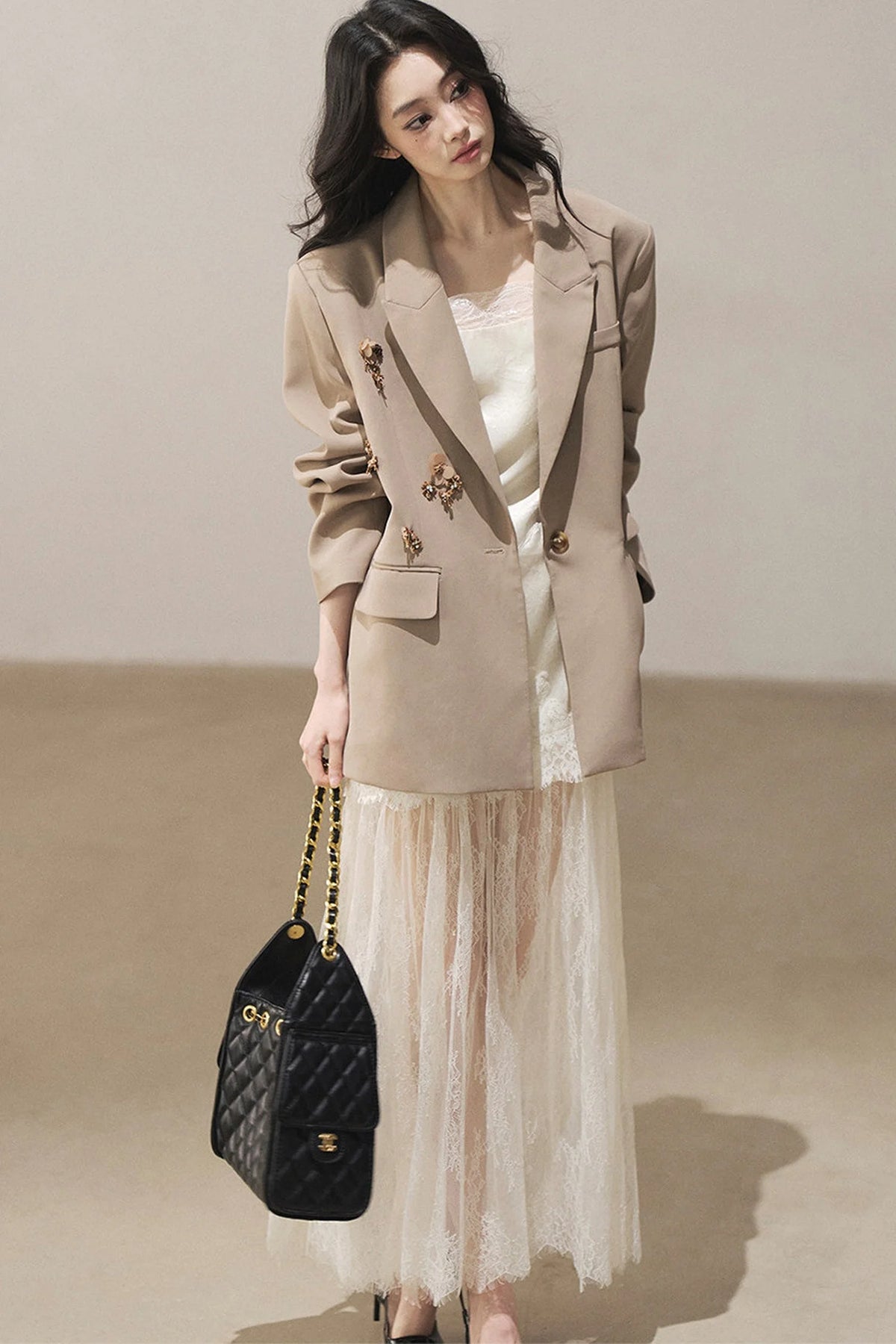 French Lace Camisole Dress and Jacket Set-Up