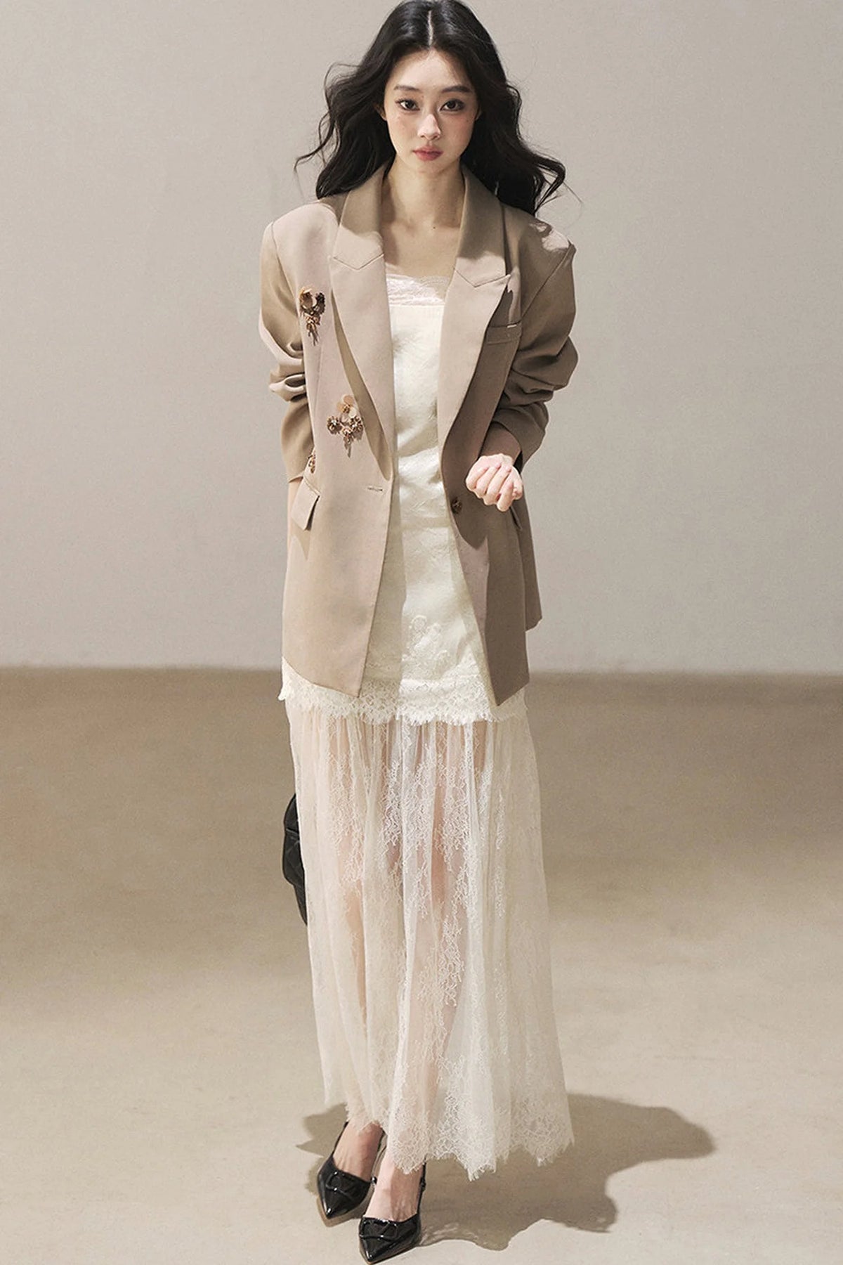 French Lace Camisole Dress and Jacket Set-Up