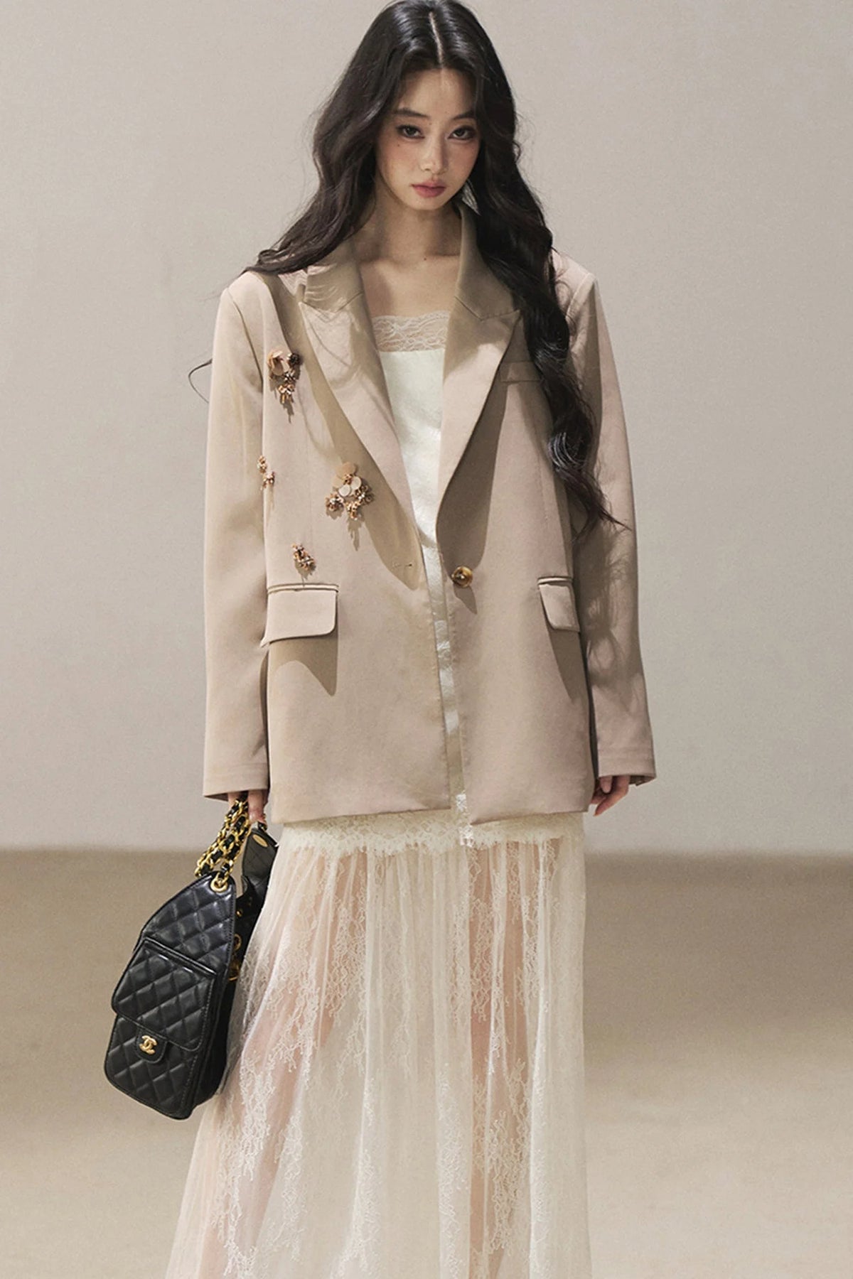 French Lace Camisole Dress and Jacket Set-Up