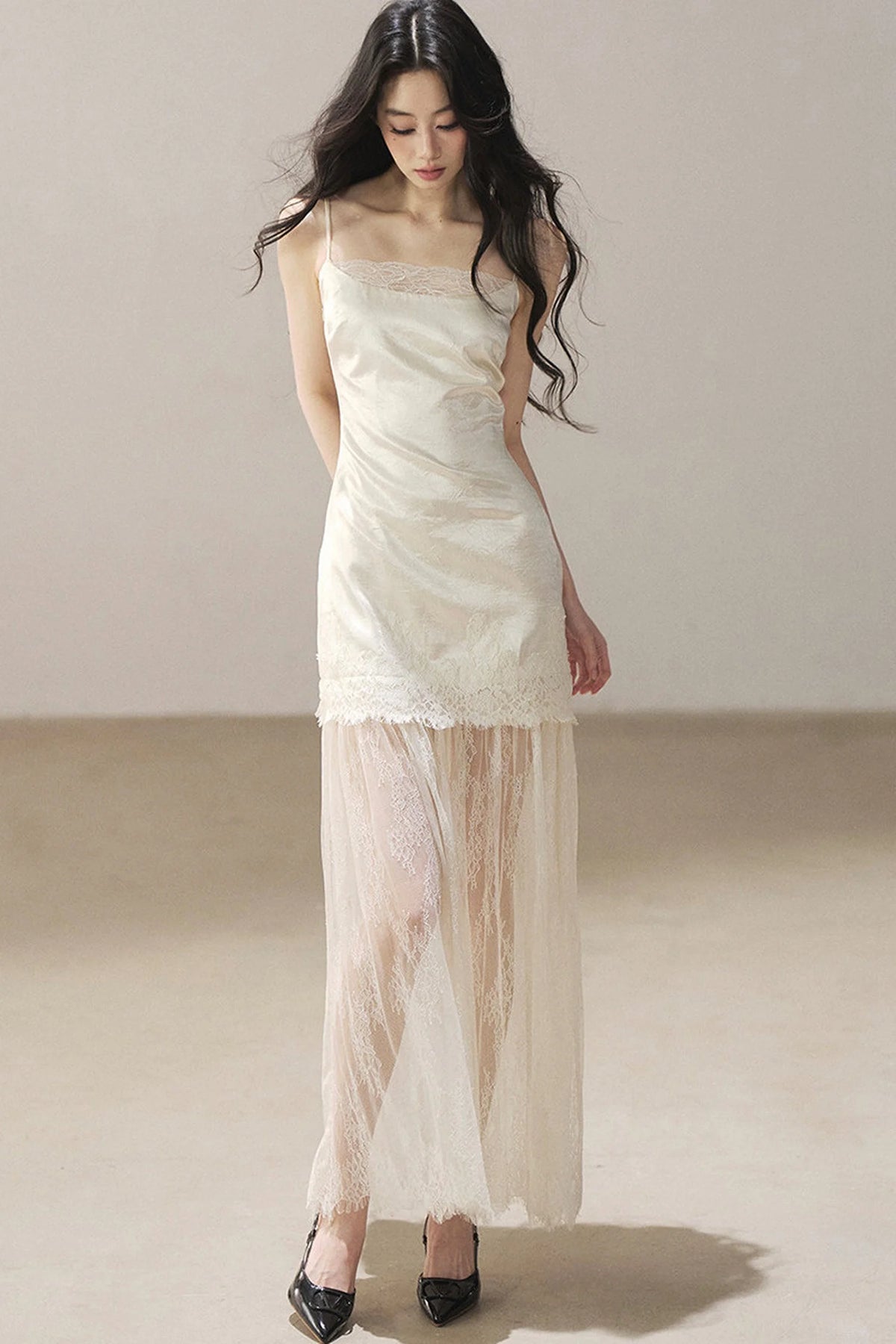 French Lace Camisole Dress and Jacket Set-Up