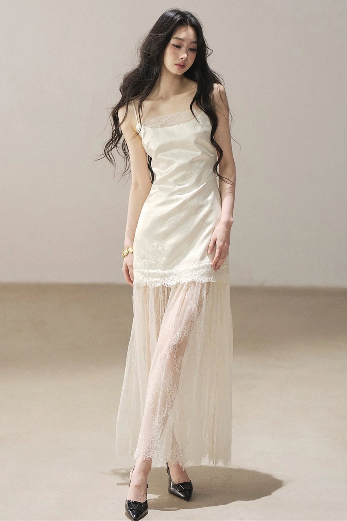 French Lace Camisole Dress and Jacket Set-Up