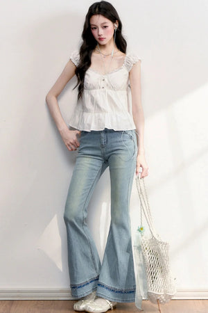 French Lace Embroidered Blouse