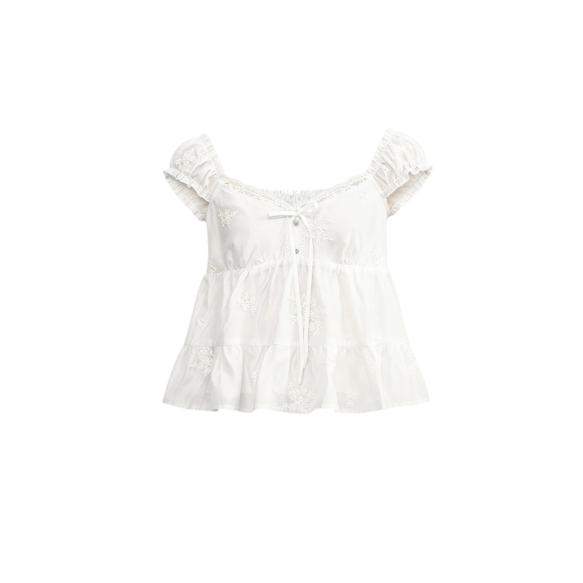 French Lace Embroidered Blouse