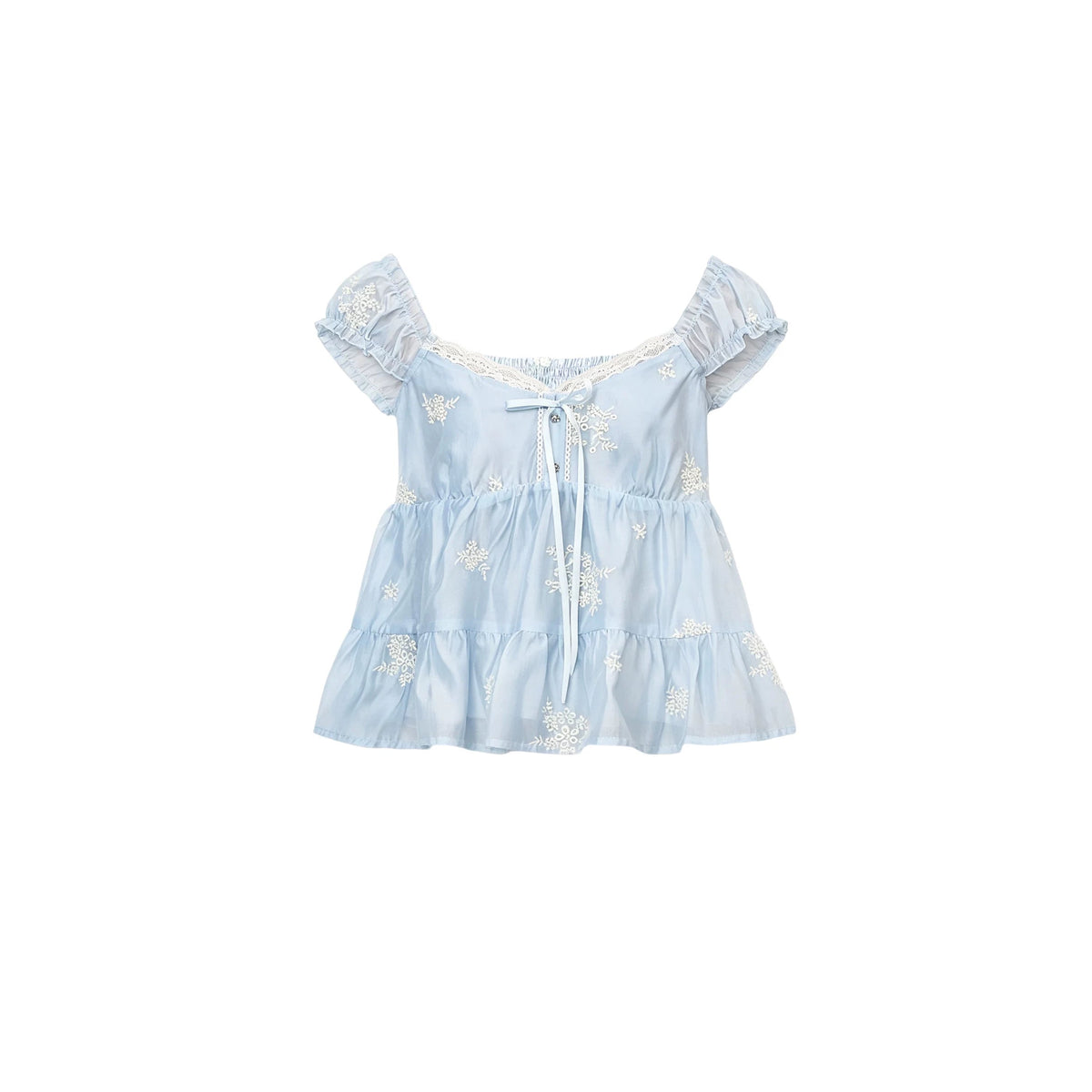 French Lace Embroidered Blouse