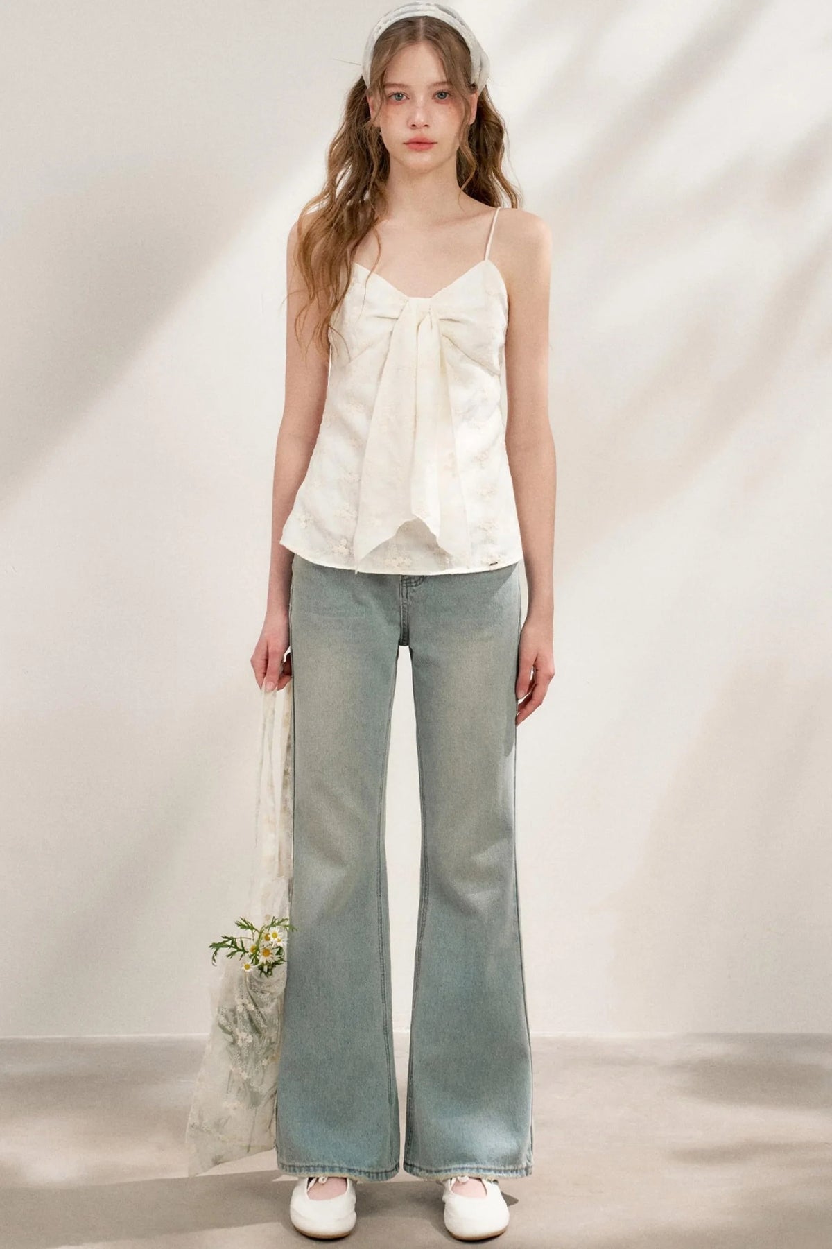 French Lace Flare Jeans