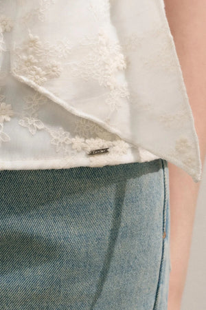 French Lace Flare Jeans
