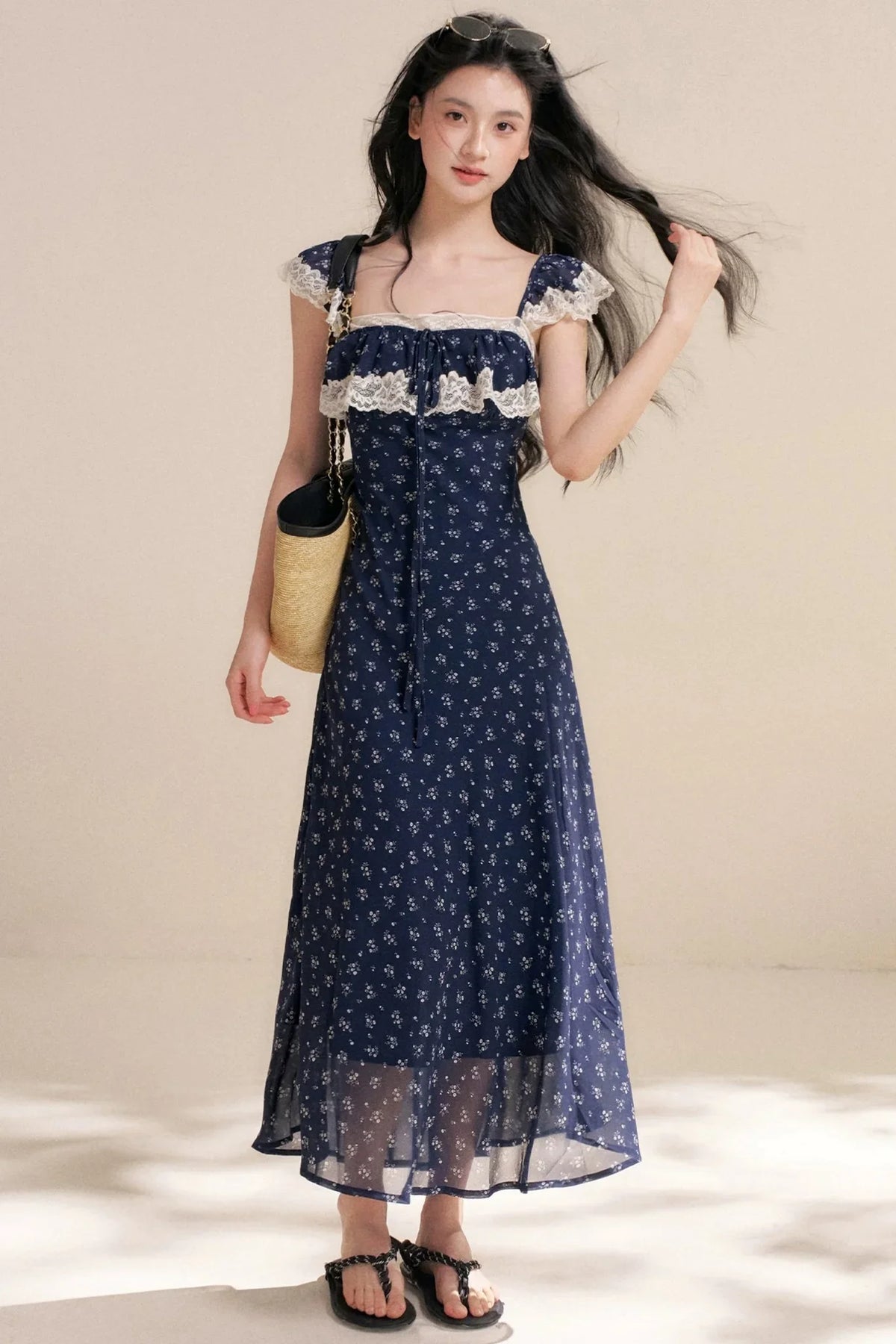 French Lace Floral Dress