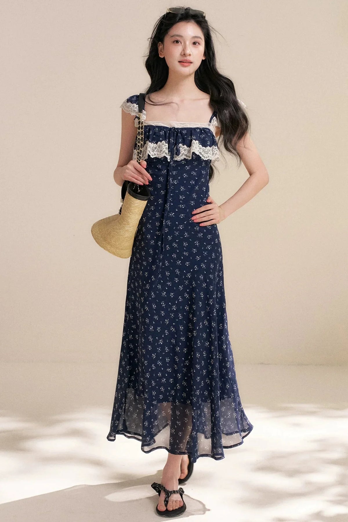 French Lace Floral Dress