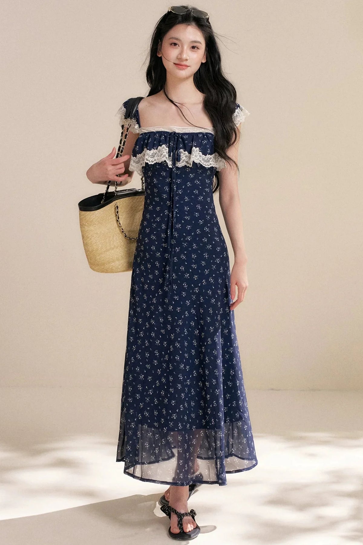 French Lace Floral Dress