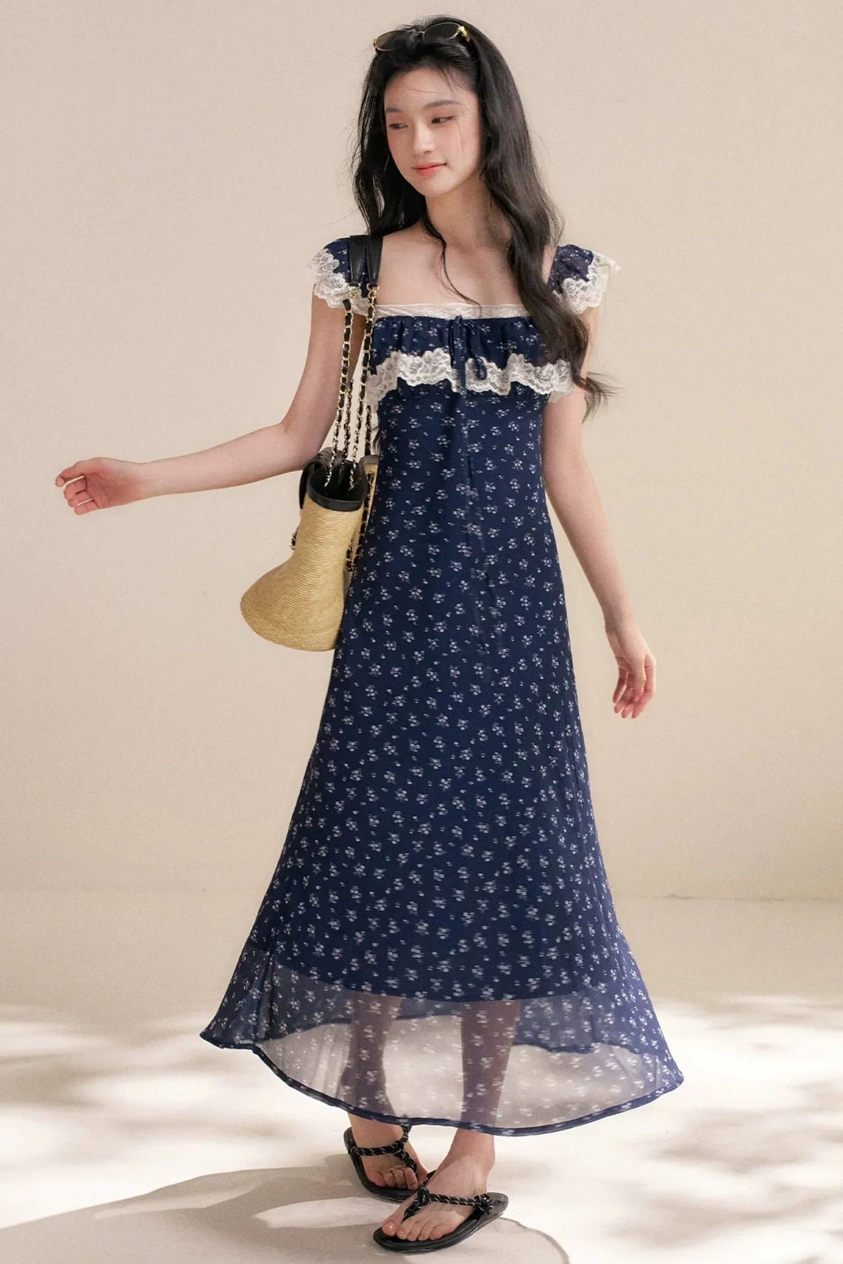 French Lace Floral Dress