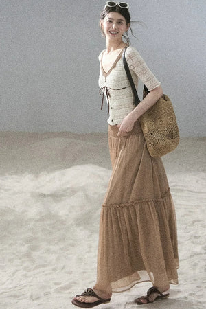 French Lace Hollow-Out Top
