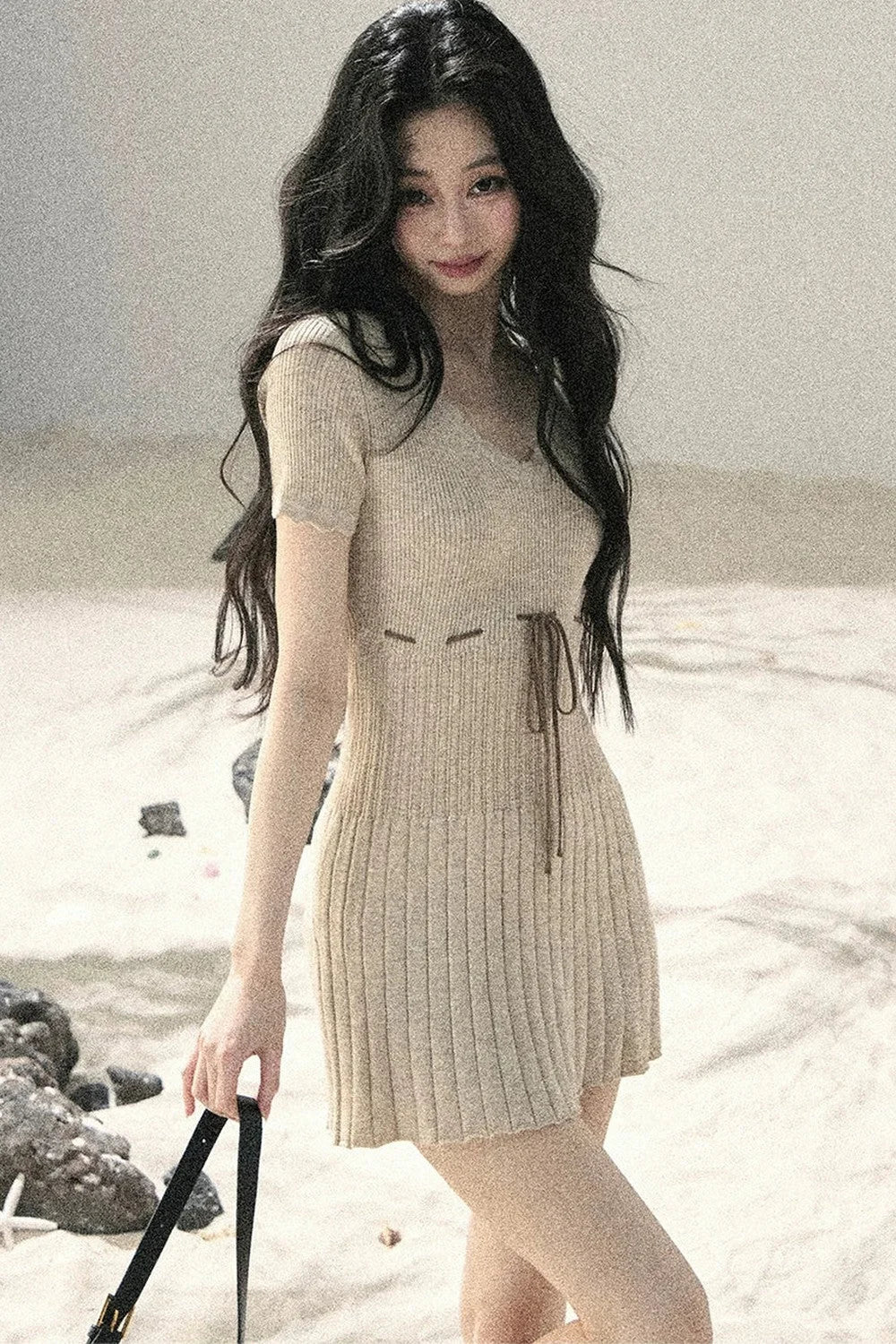 French Lace Knit Short Sleeve Dress