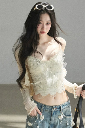 French Lace Knitted Top Set-Up