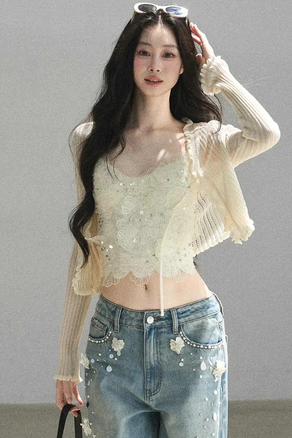 French Lace Knitted Top Set-Up