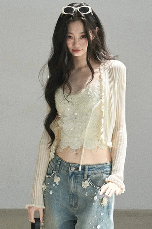 French Lace Knitted Top Set-Up