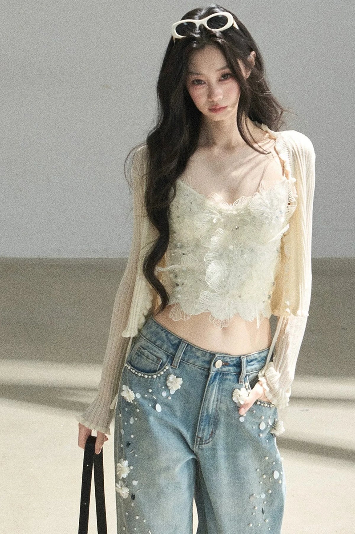 French Lace Knitted Top Set-Up