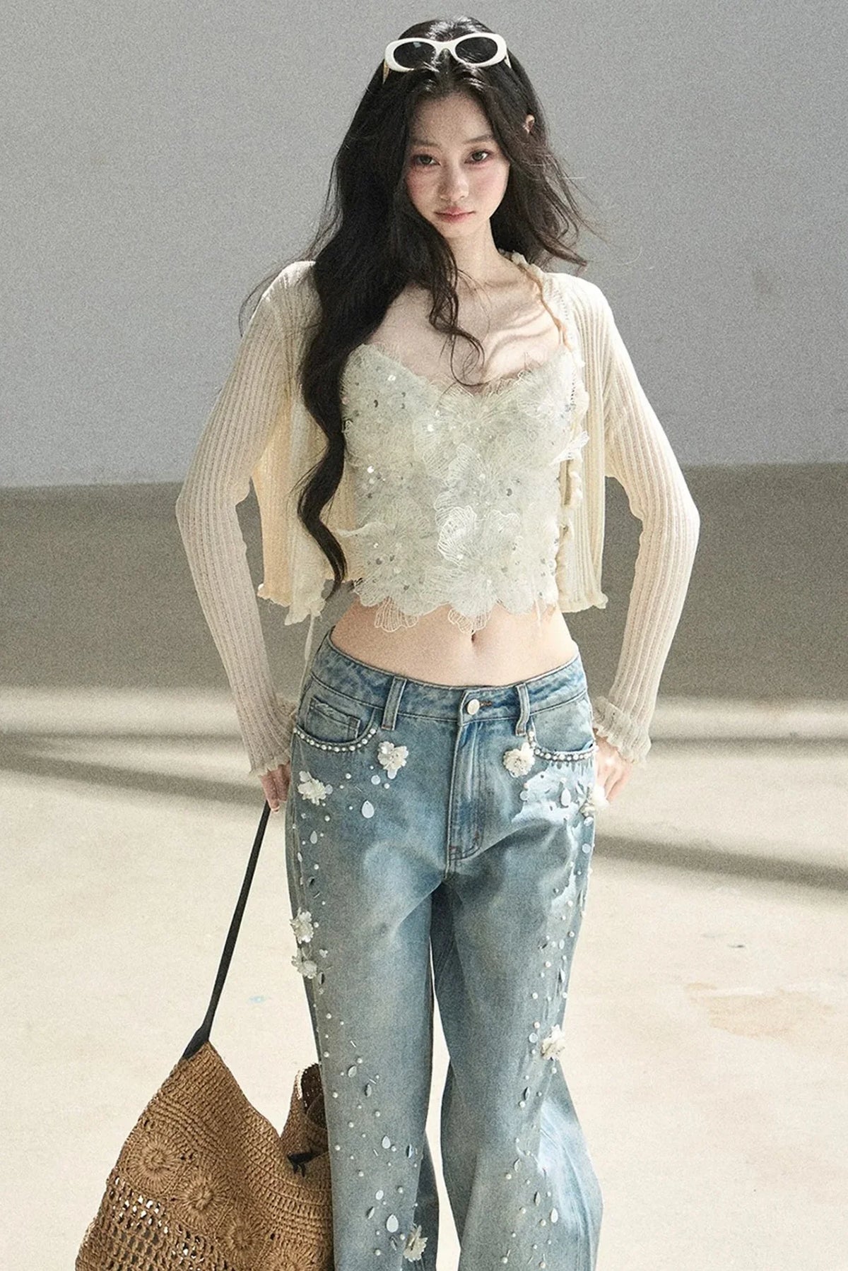 French Lace Knitted Top Set-Up