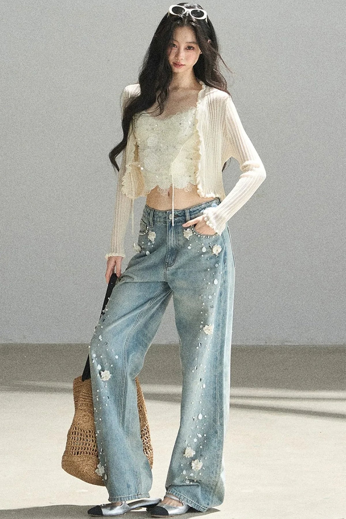 French Lace Knitted Top Set-Up