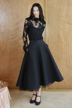 French Lace Mesh Blouse