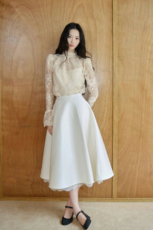 French Lace Mesh Blouse