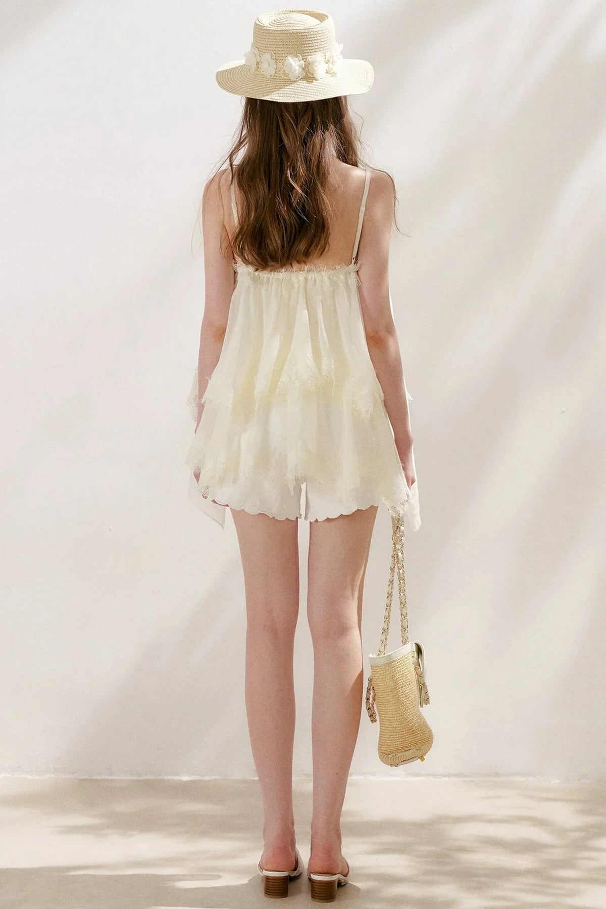 French Lace Mesh Camisole Top