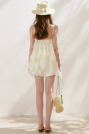 French Lace Mesh Camisole Top