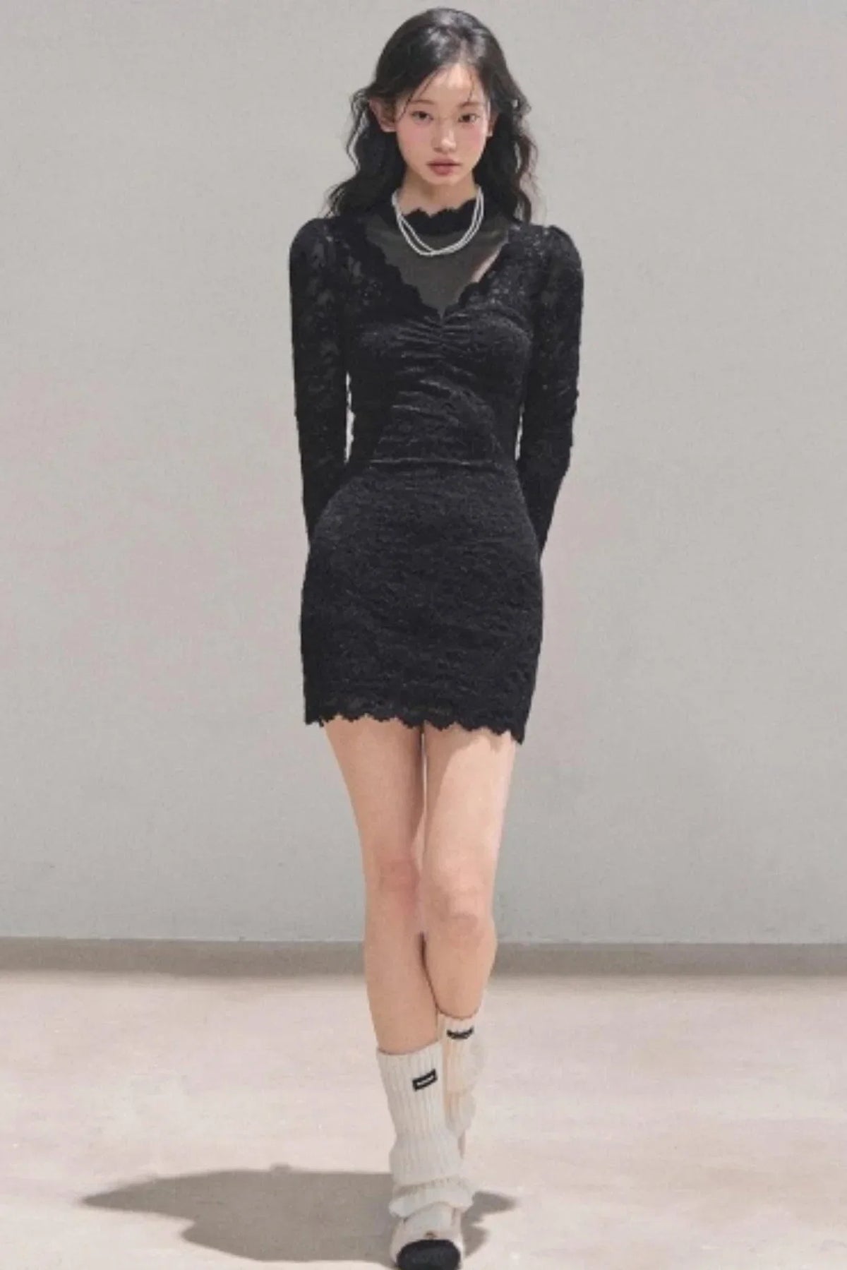 French Lace Mesh Dress