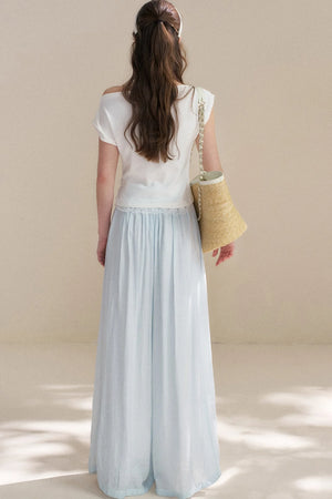 French Lace Off-Shoulder T-Shirt