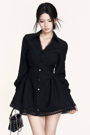 French Lace Patchwork Waist Dress & Pants Set