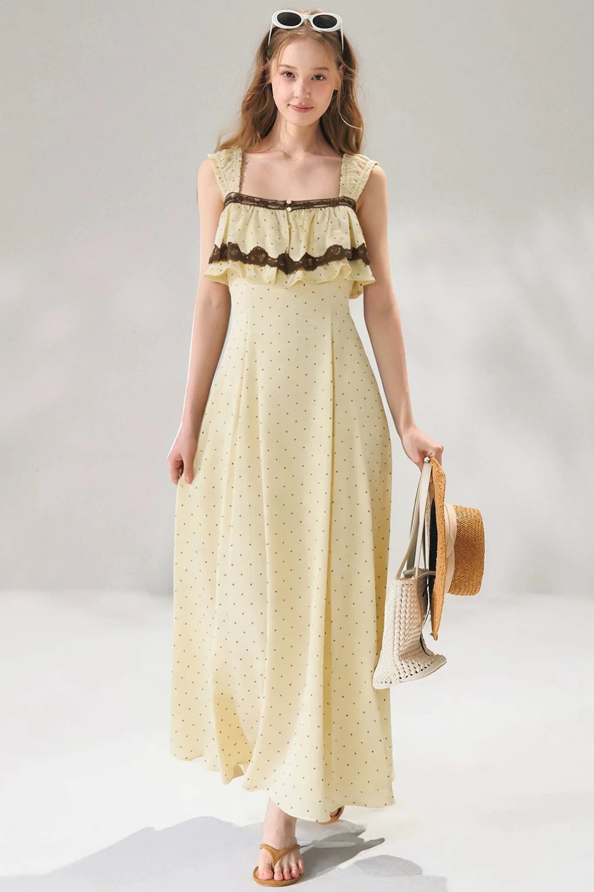 French Lace Polka Dot Dress