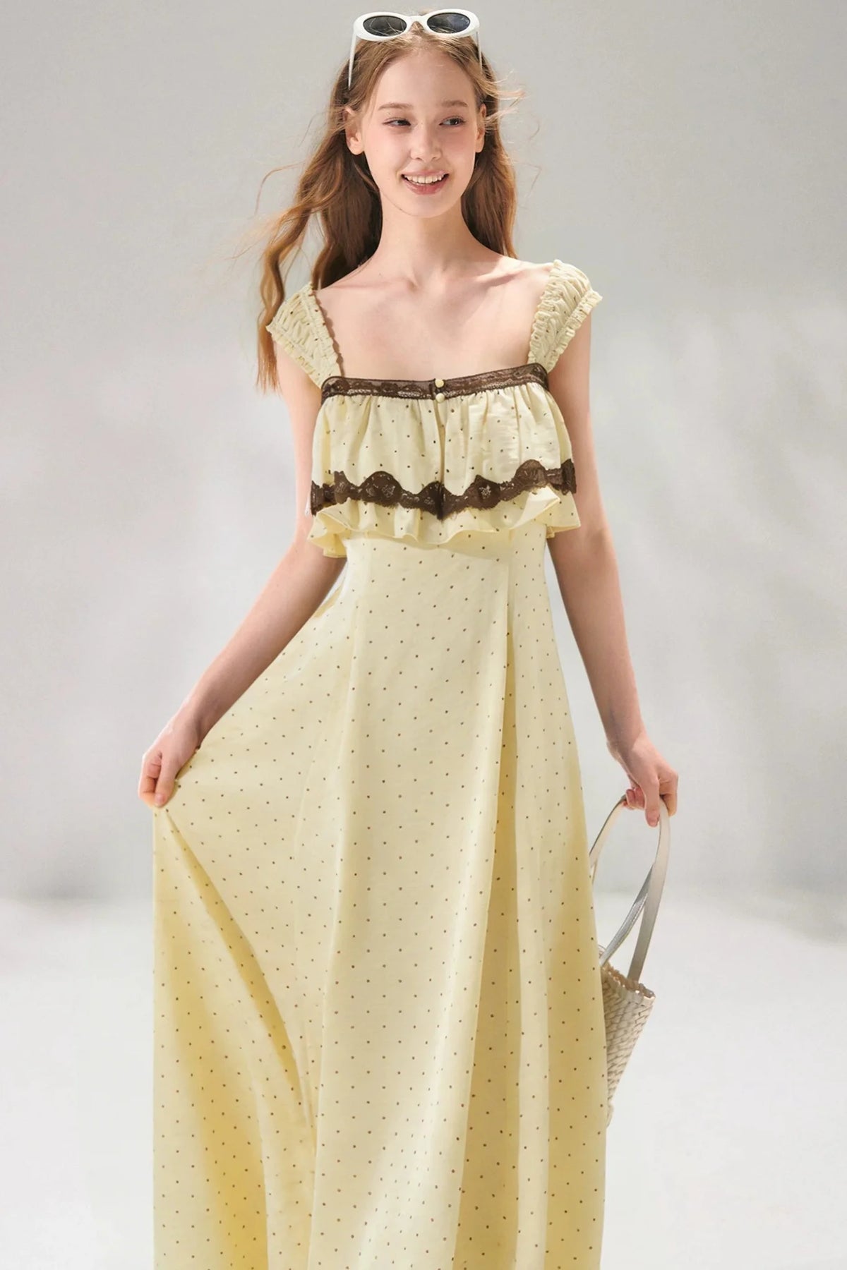 French Lace Polka Dot Dress