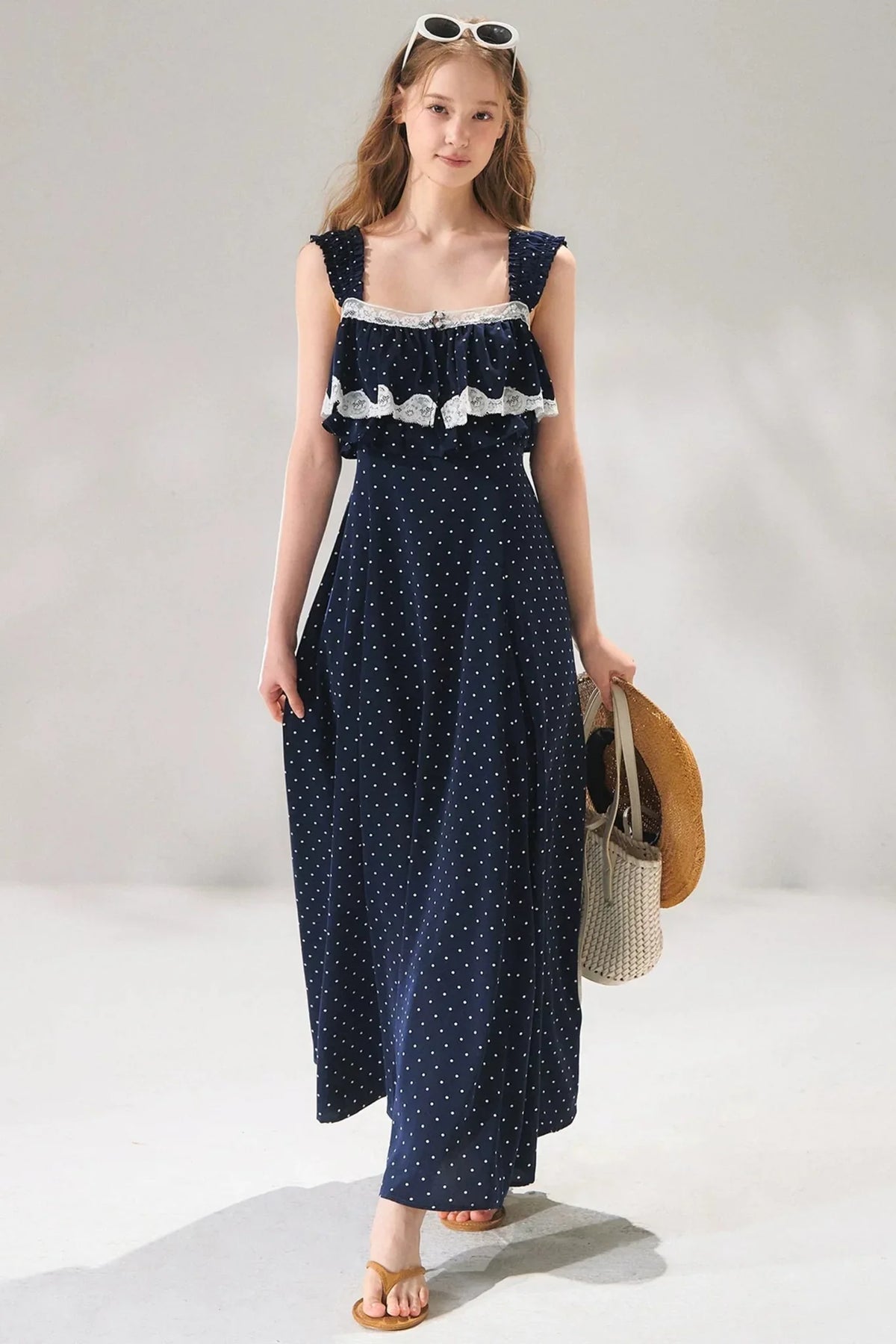 French Lace Polka Dot Dress