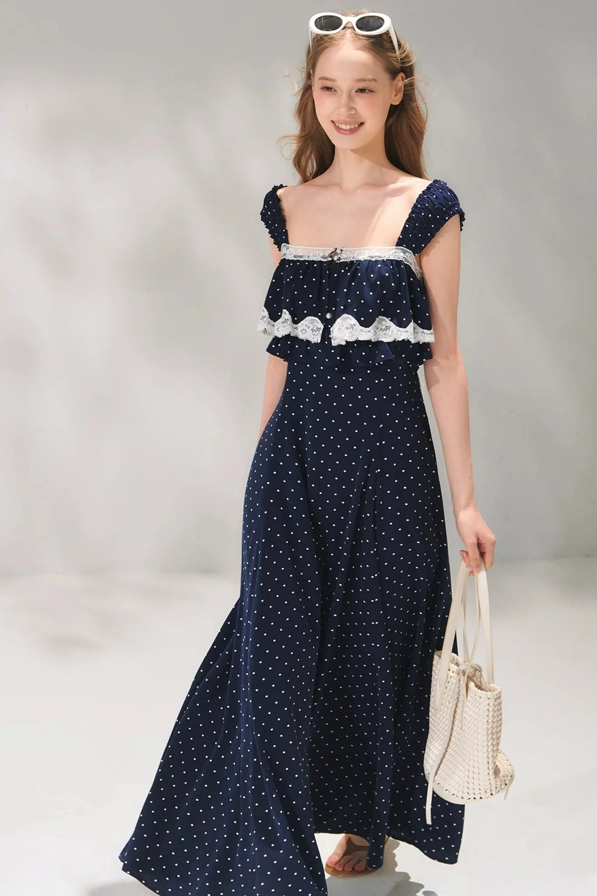 French Lace Polka Dot Dress