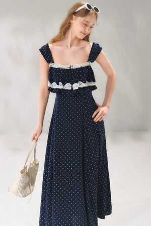 French Lace Polka Dot Dress