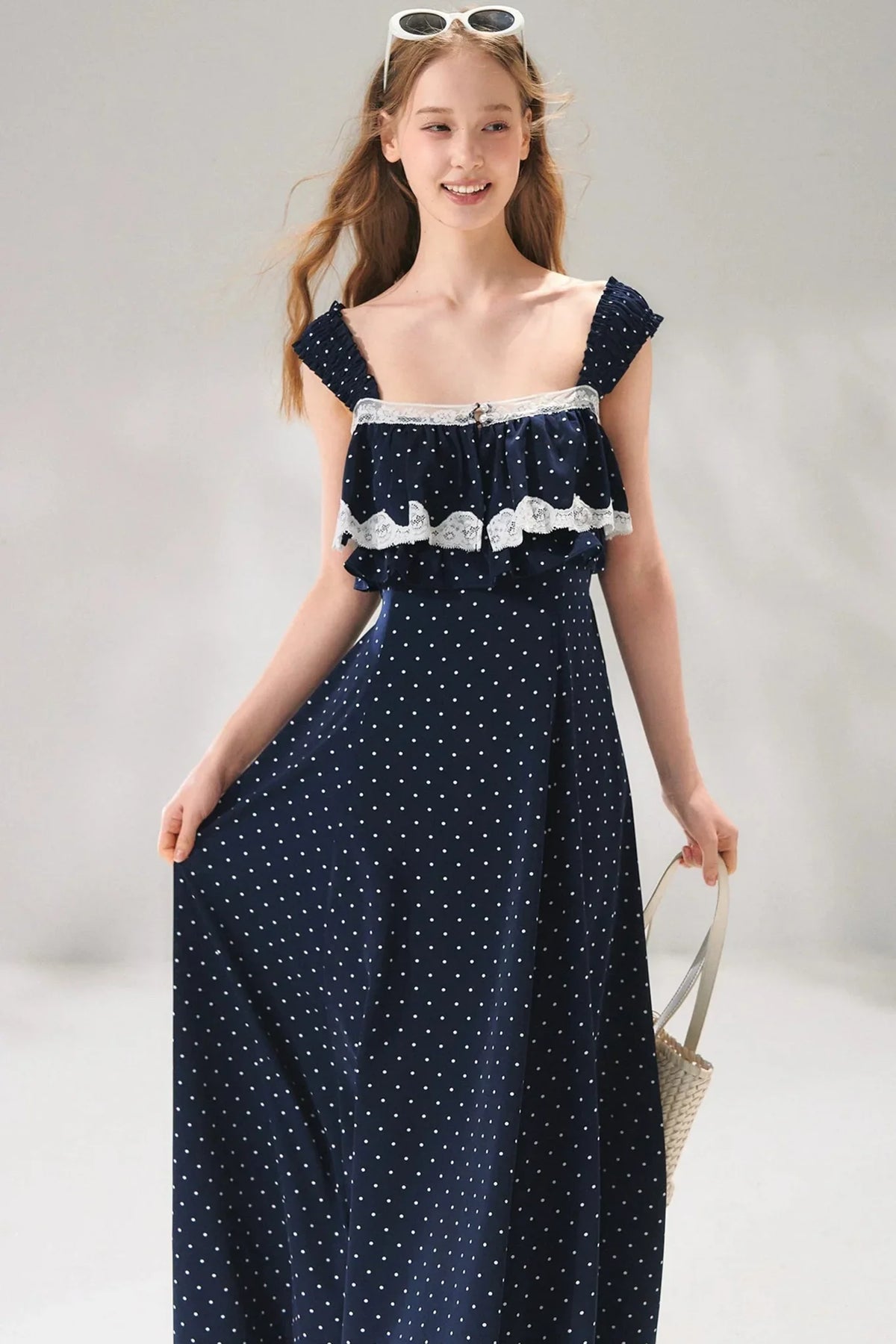French Lace Polka Dot Dress