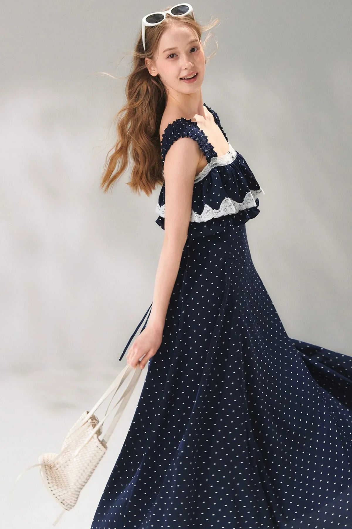 French Lace Polka Dot Dress