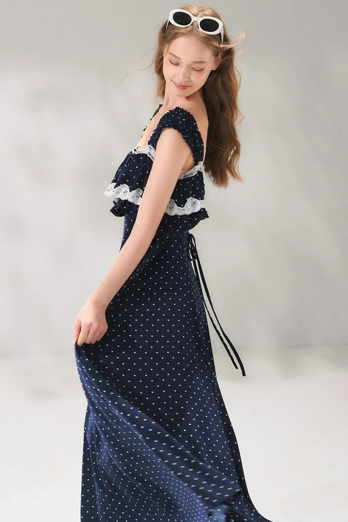 French Lace Polka Dot Dress
