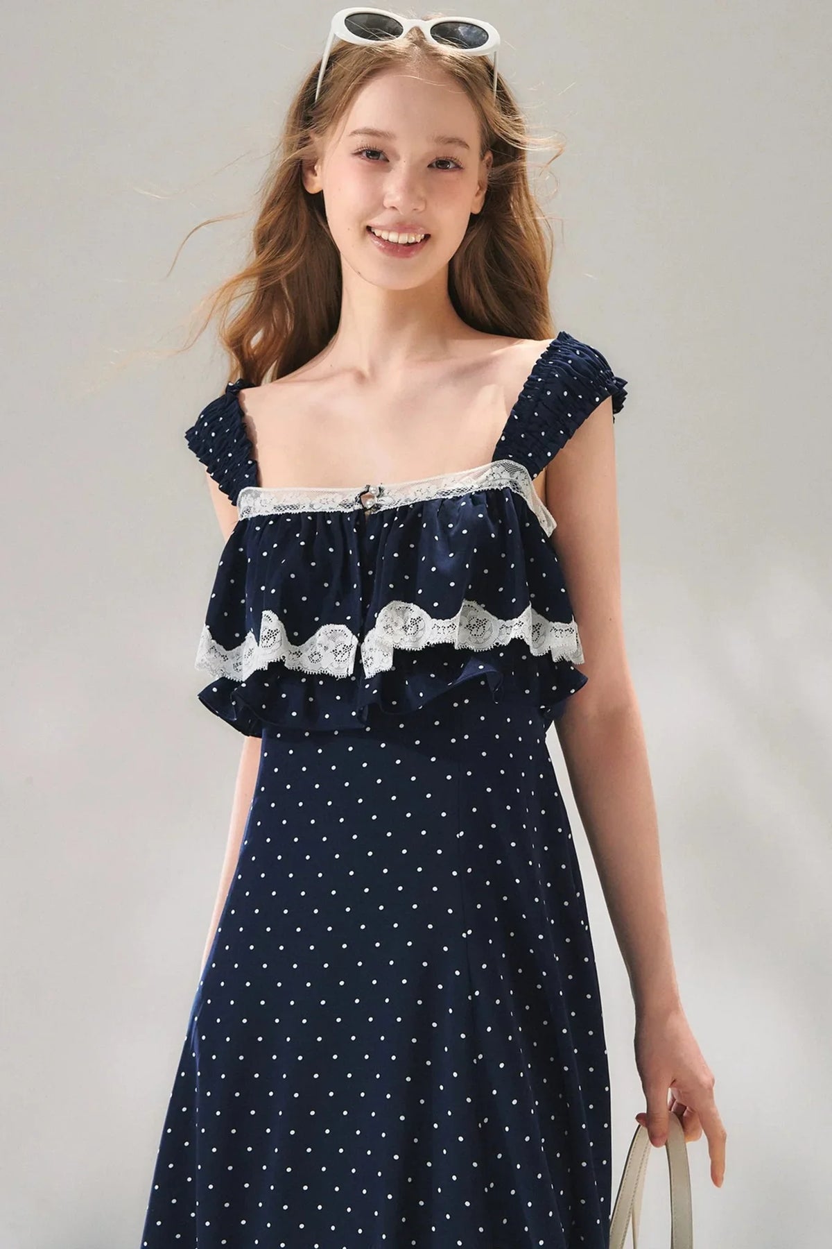 French Lace Polka Dot Dress