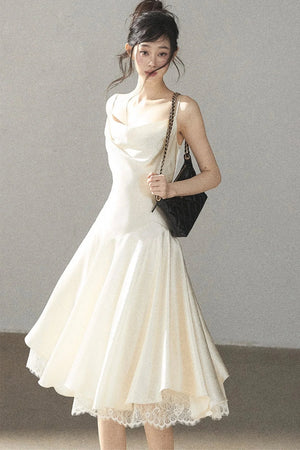 French Lace Satin Camisole Dress
