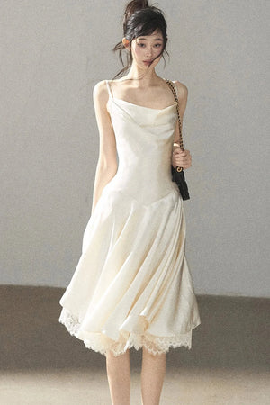 French Lace Satin Camisole Dress